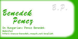 benedek pencz business card